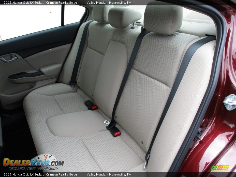 2015 Honda Civic LX Sedan Crimson Pearl / Beige Photo #12