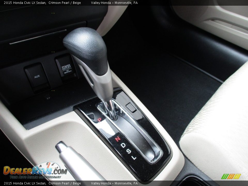 2015 Honda Civic LX Sedan Crimson Pearl / Beige Photo #14