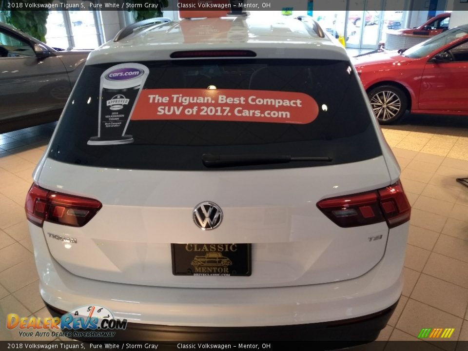 2018 Volkswagen Tiguan S Pure White / Storm Gray Photo #5