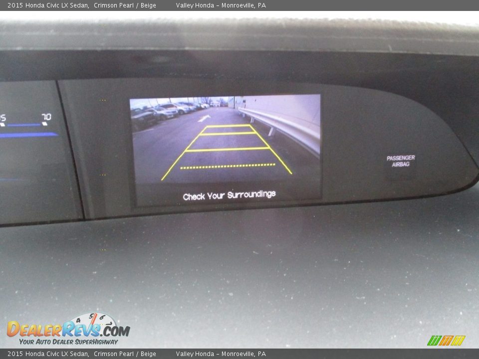 2015 Honda Civic LX Sedan Crimson Pearl / Beige Photo #16