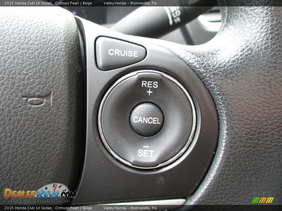 2015 Honda Civic LX Sedan Crimson Pearl / Beige Photo #17