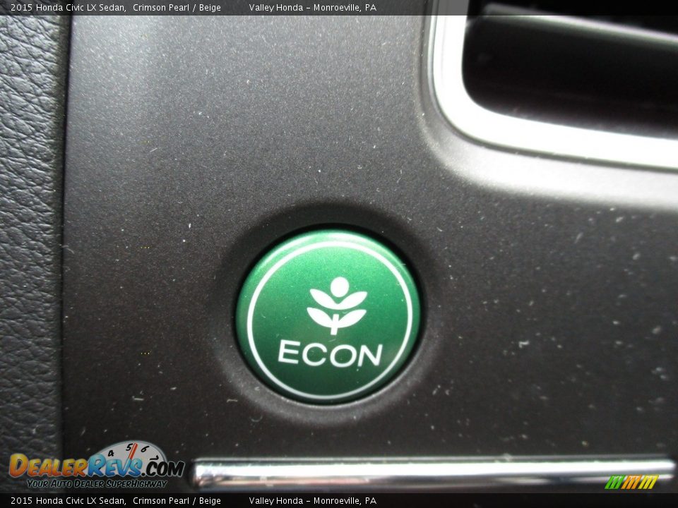 2015 Honda Civic LX Sedan Crimson Pearl / Beige Photo #18