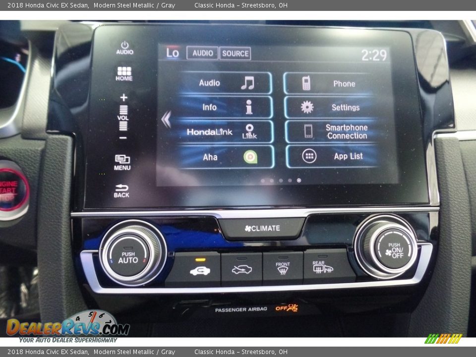 2018 Honda Civic EX Sedan Modern Steel Metallic / Gray Photo #18