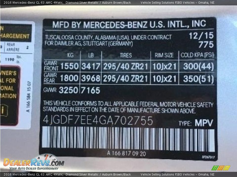 2016 Mercedes-Benz GL 63 AMG 4Matic Diamond Silver Metallic / Auburn Brown/Black Photo #6