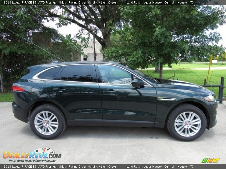 2018 Jaguar F-PACE 35t AWD Prestige British Racing Green Metallic / Light Oyster Photo #6