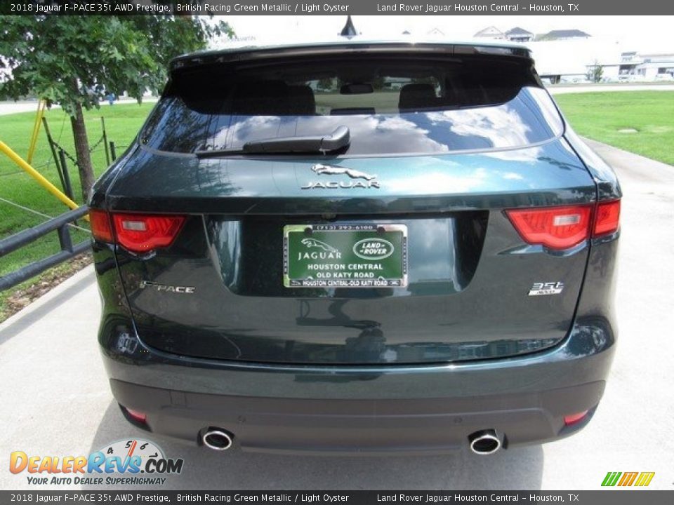 2018 Jaguar F-PACE 35t AWD Prestige British Racing Green Metallic / Light Oyster Photo #8