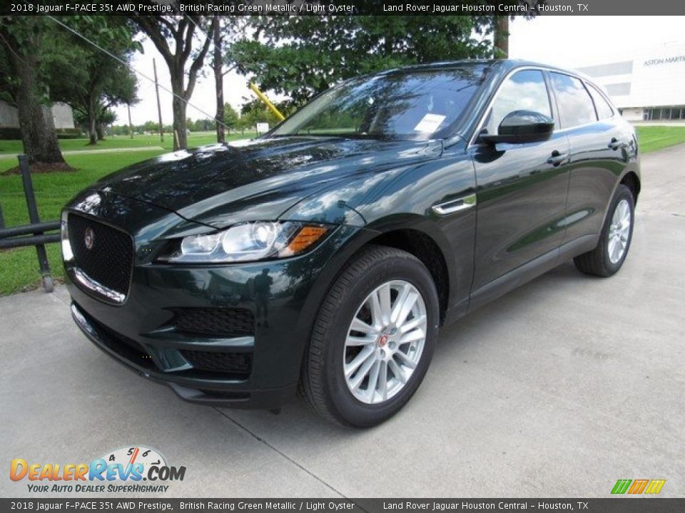 2018 Jaguar F-PACE 35t AWD Prestige British Racing Green Metallic / Light Oyster Photo #10