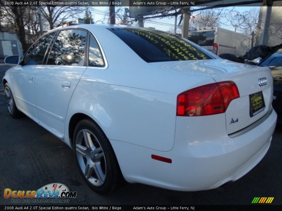 2008 Audi A4 2.0T Special Edition quattro Sedan Ibis White / Beige Photo #5