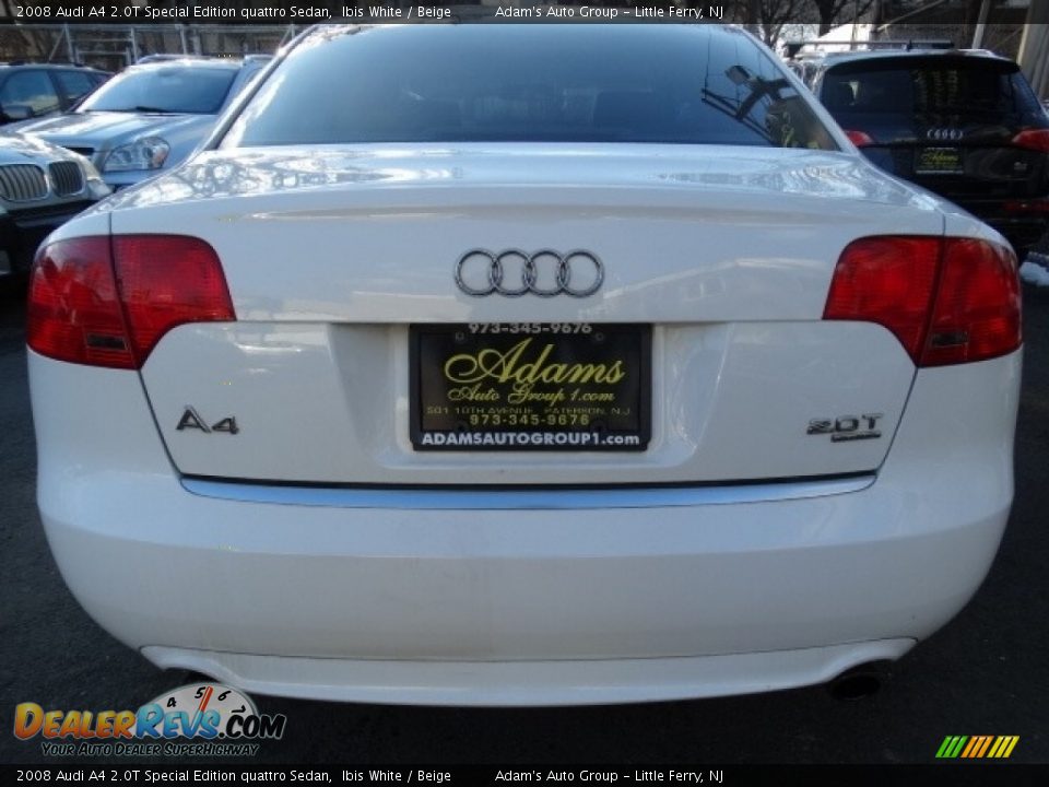 2008 Audi A4 2.0T Special Edition quattro Sedan Ibis White / Beige Photo #6