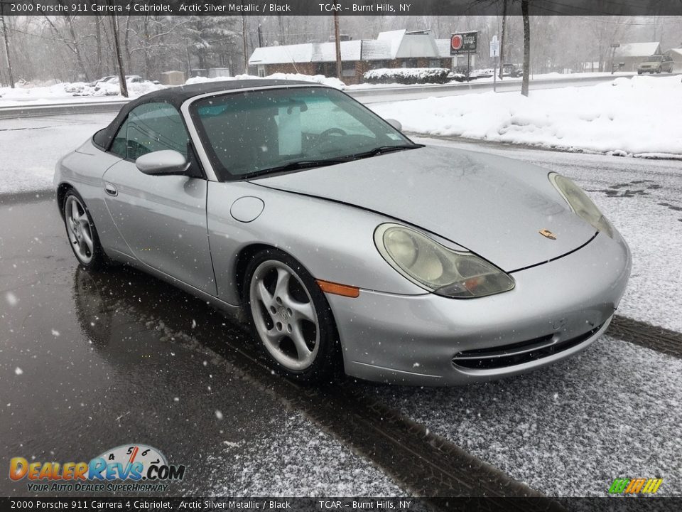 2000 Porsche 911 Carrera 4 Cabriolet Arctic Silver Metallic / Black Photo #3