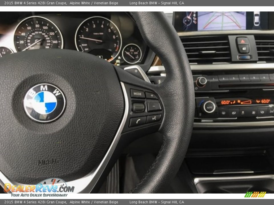 2015 BMW 4 Series 428i Gran Coupe Alpine White / Venetian Beige Photo #16