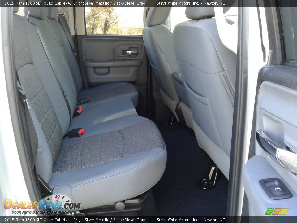 2015 Ram 1500 SLT Quad Cab 4x4 Bright Silver Metallic / Black/Diesel Gray Photo #14