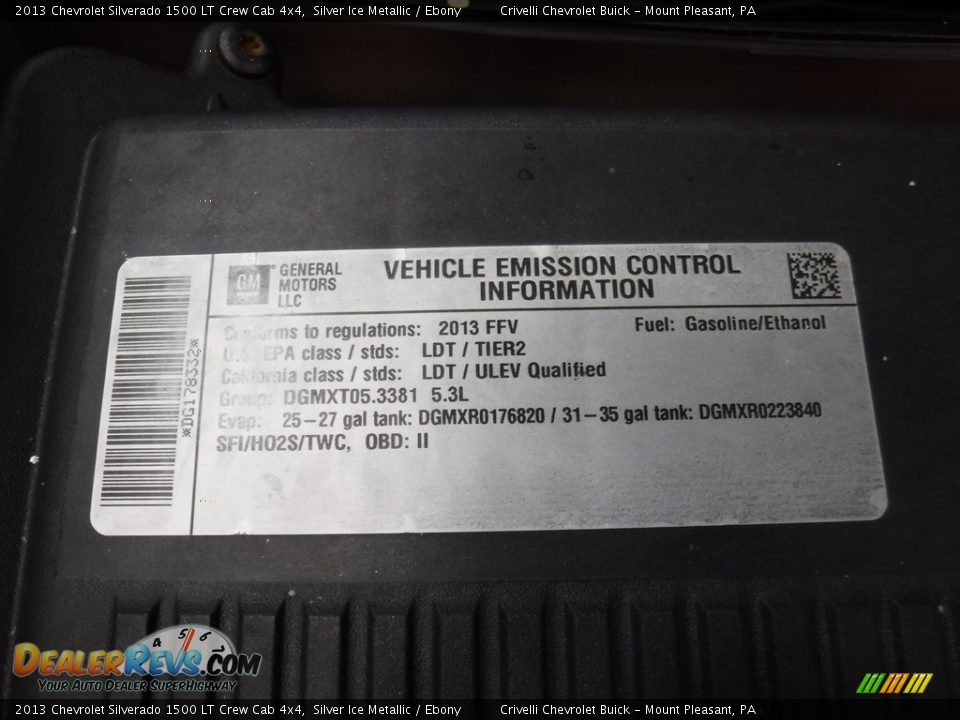 2013 Chevrolet Silverado 1500 LT Crew Cab 4x4 Silver Ice Metallic / Ebony Photo #19