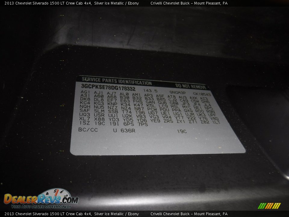 2013 Chevrolet Silverado 1500 LT Crew Cab 4x4 Silver Ice Metallic / Ebony Photo #35