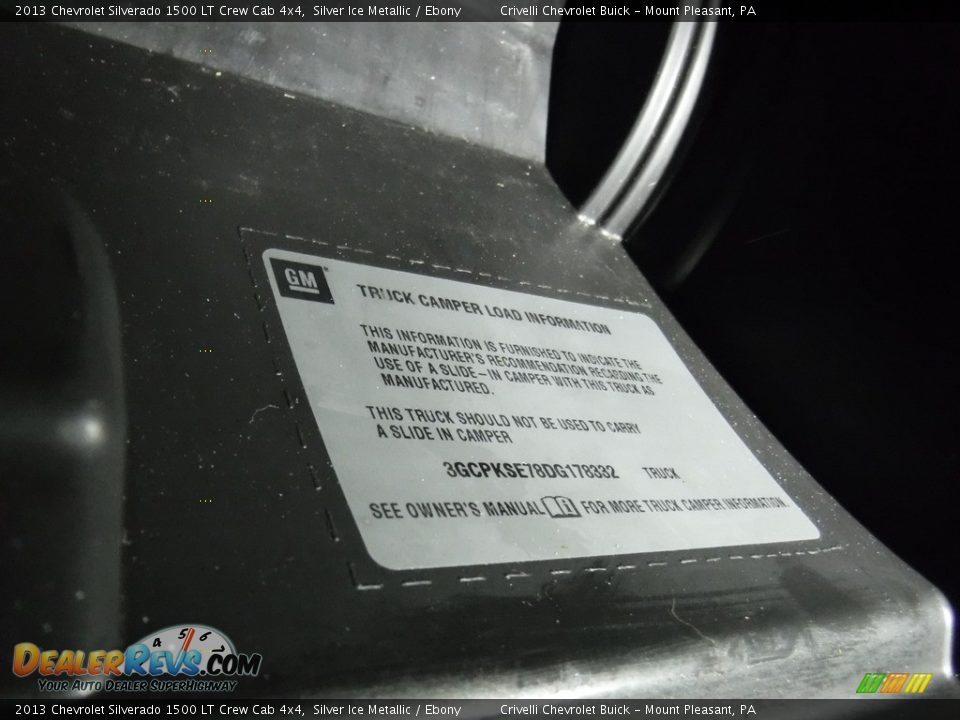 2013 Chevrolet Silverado 1500 LT Crew Cab 4x4 Silver Ice Metallic / Ebony Photo #36