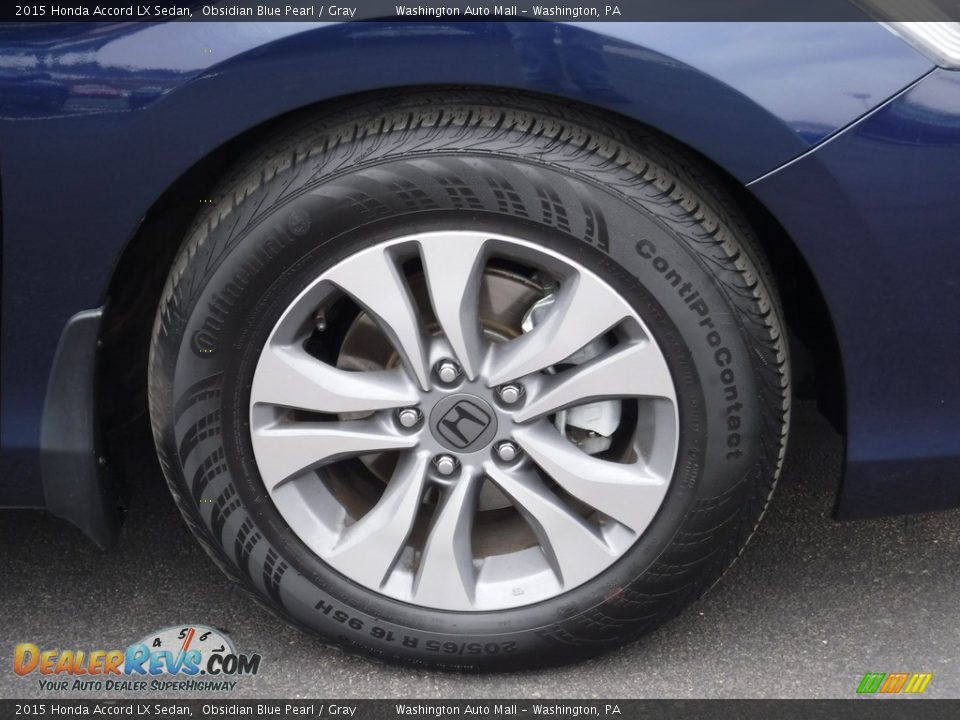 2015 Honda Accord LX Sedan Obsidian Blue Pearl / Gray Photo #3