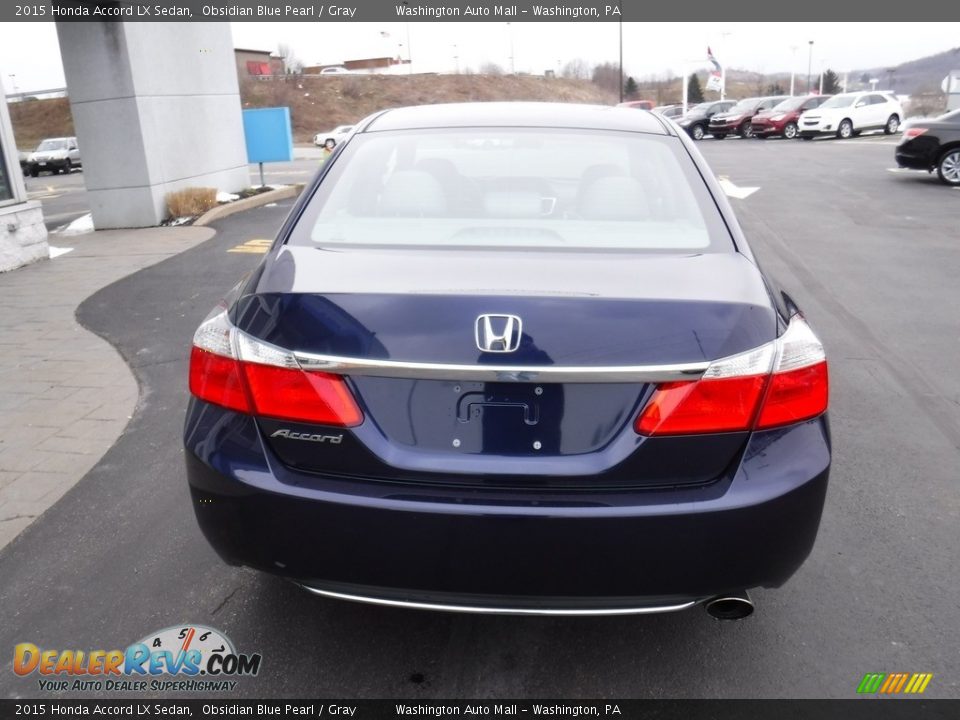 2015 Honda Accord LX Sedan Obsidian Blue Pearl / Gray Photo #8