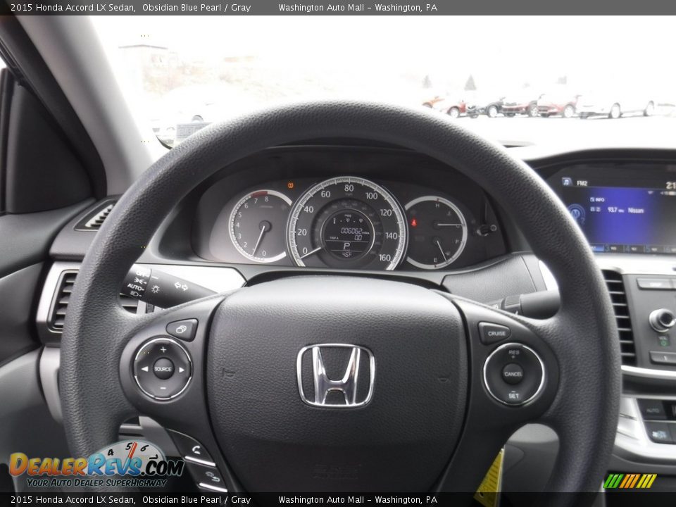 2015 Honda Accord LX Sedan Obsidian Blue Pearl / Gray Photo #17