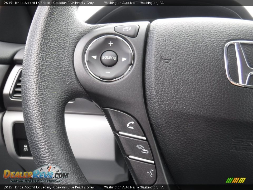 2015 Honda Accord LX Sedan Obsidian Blue Pearl / Gray Photo #18