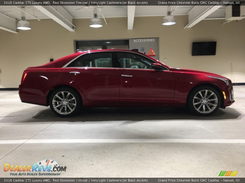 2018 Cadillac CTS Luxury AWD Red Obsession Tintcoat / Very Light Cashmere/Jet Black Accents Photo #7