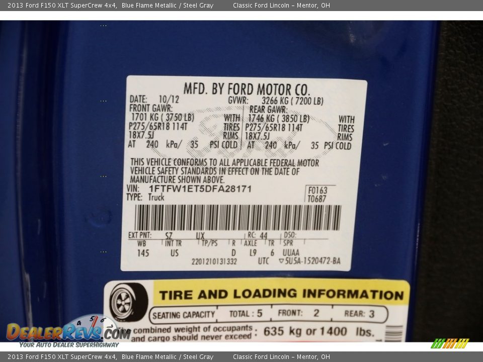2013 Ford F150 XLT SuperCrew 4x4 Blue Flame Metallic / Steel Gray Photo #19