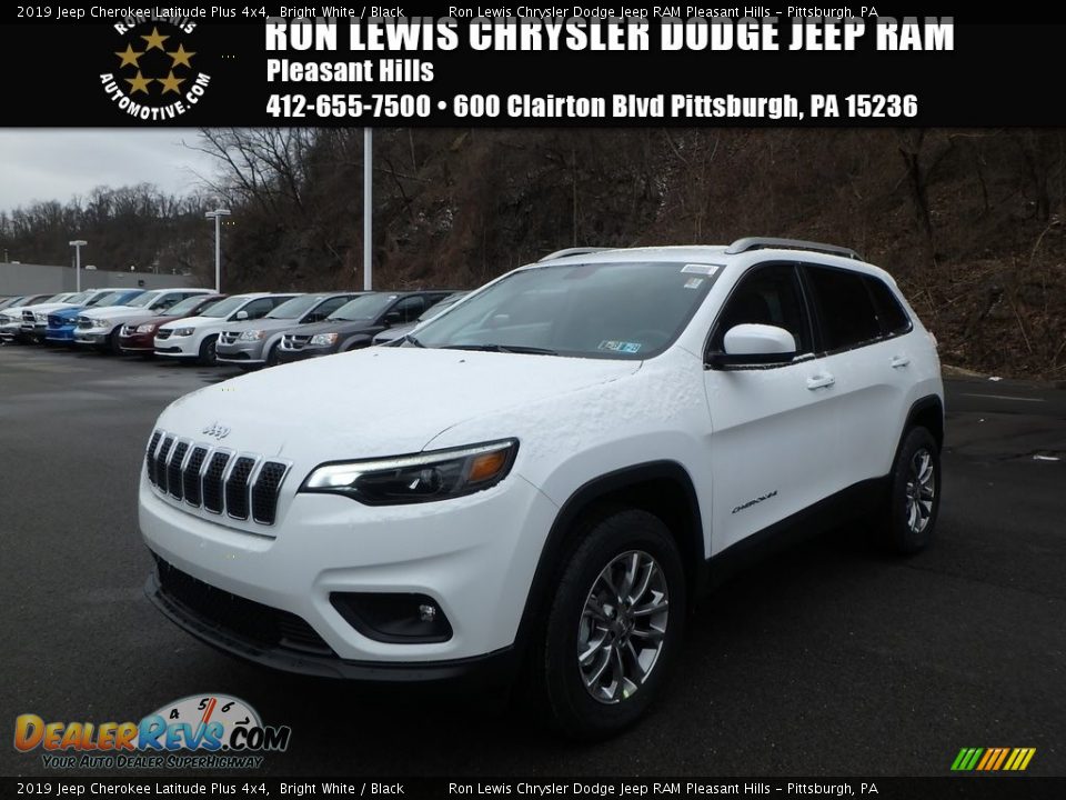2019 Jeep Cherokee Latitude Plus 4x4 Bright White / Black Photo #1
