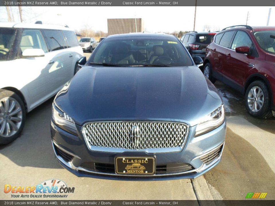 2018 Lincoln MKZ Reserve AWD Blue Diamond Metallic / Ebony Photo #2