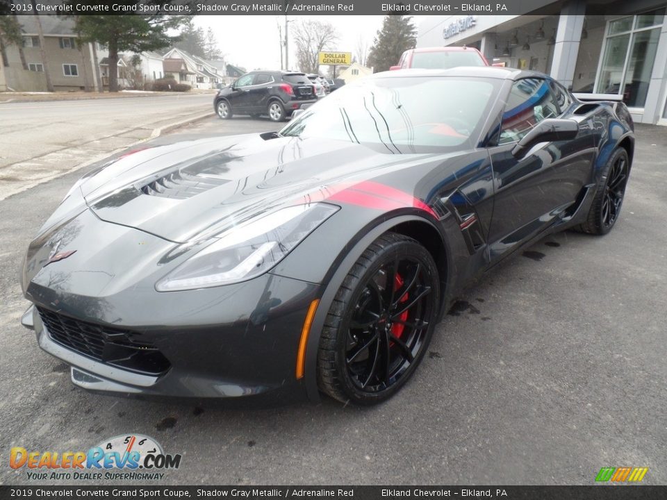 2019 Chevrolet Corvette Grand Sport Coupe Shadow Gray Metallic / Adrenaline Red Photo #2