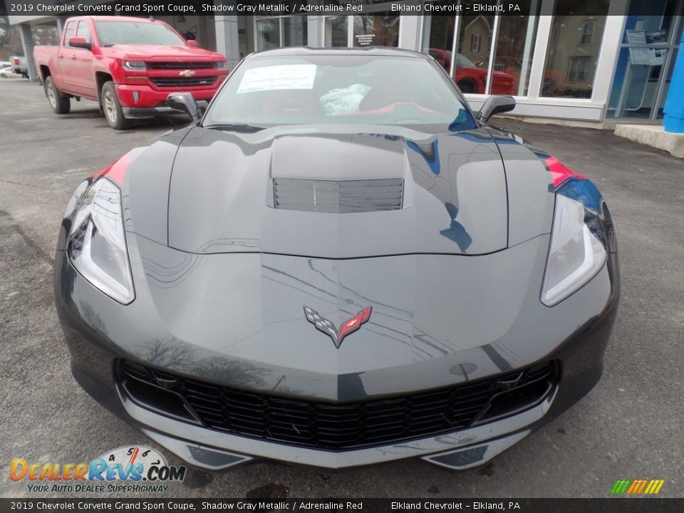 2019 Chevrolet Corvette Grand Sport Coupe Shadow Gray Metallic / Adrenaline Red Photo #3