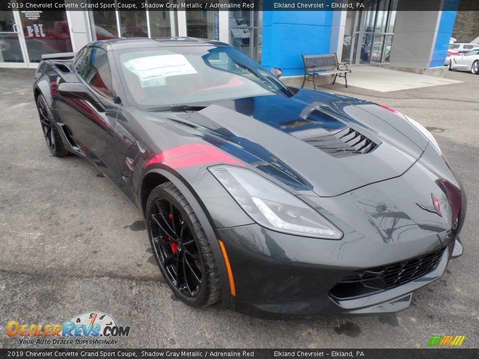 2019 Chevrolet Corvette Grand Sport Coupe Shadow Gray Metallic / Adrenaline Red Photo #5