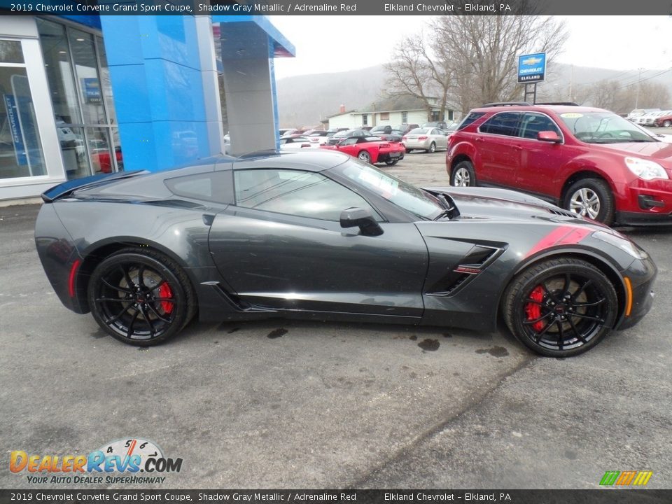 2019 Chevrolet Corvette Grand Sport Coupe Shadow Gray Metallic / Adrenaline Red Photo #7