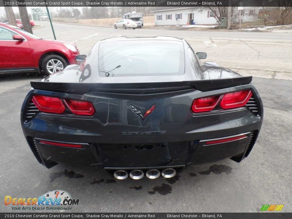 2019 Chevrolet Corvette Grand Sport Coupe Shadow Gray Metallic / Adrenaline Red Photo #9