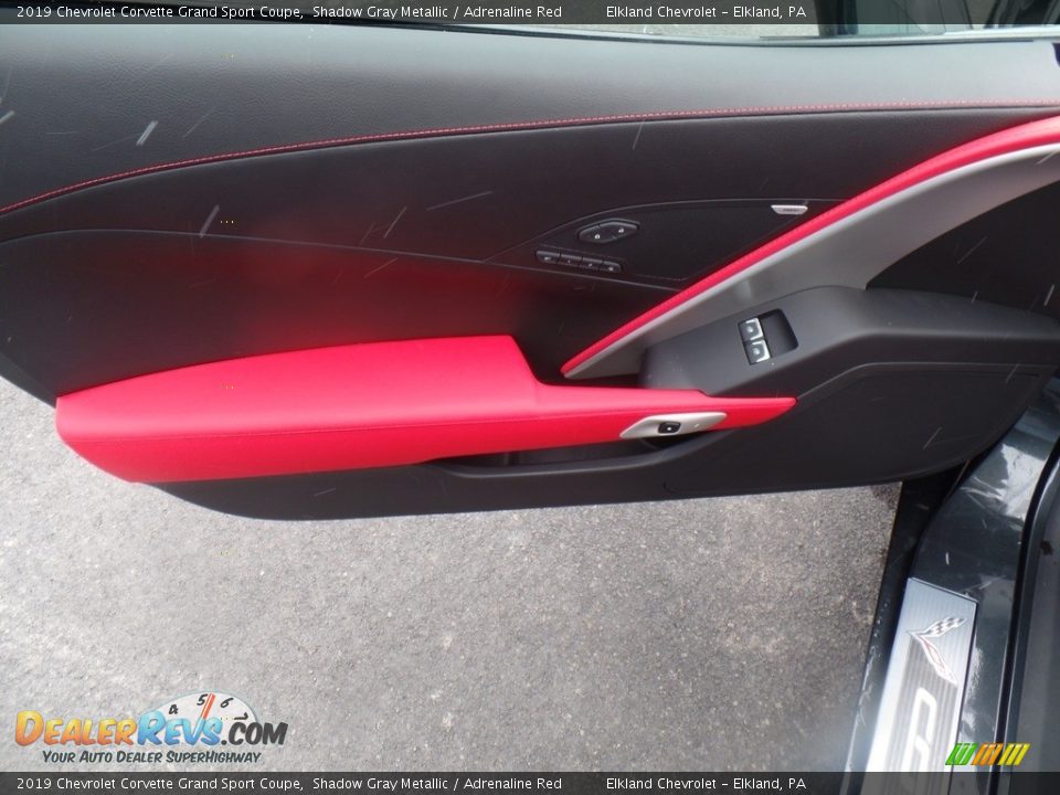 2019 Chevrolet Corvette Grand Sport Coupe Shadow Gray Metallic / Adrenaline Red Photo #15