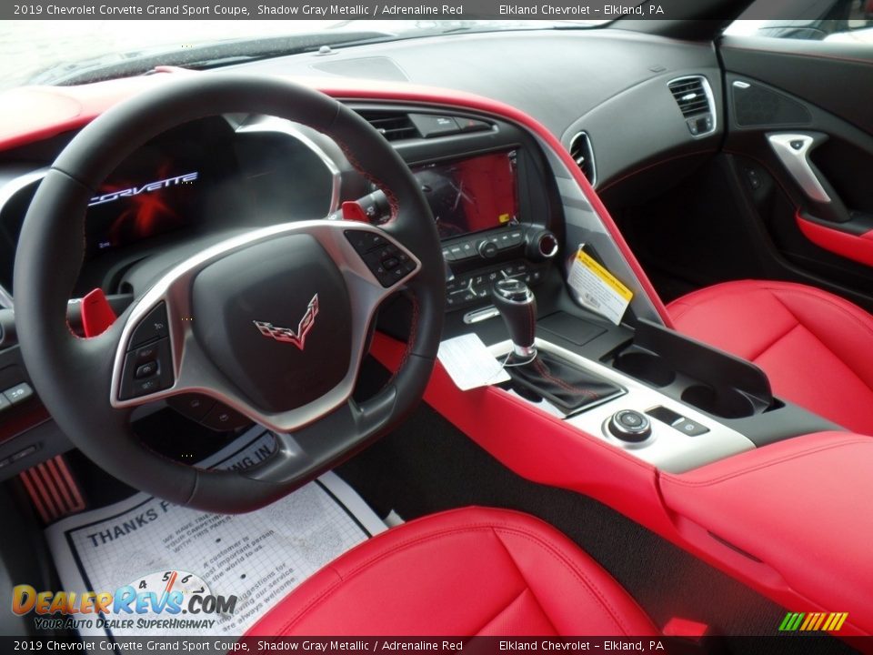 2019 Chevrolet Corvette Grand Sport Coupe Shadow Gray Metallic / Adrenaline Red Photo #18