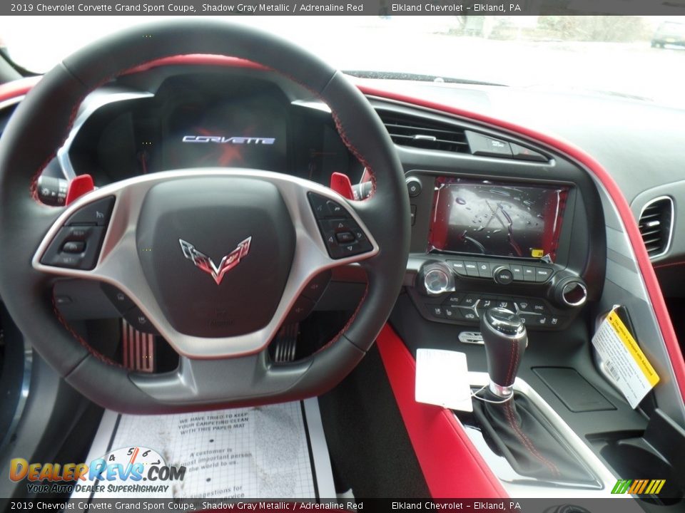 2019 Chevrolet Corvette Grand Sport Coupe Shadow Gray Metallic / Adrenaline Red Photo #19