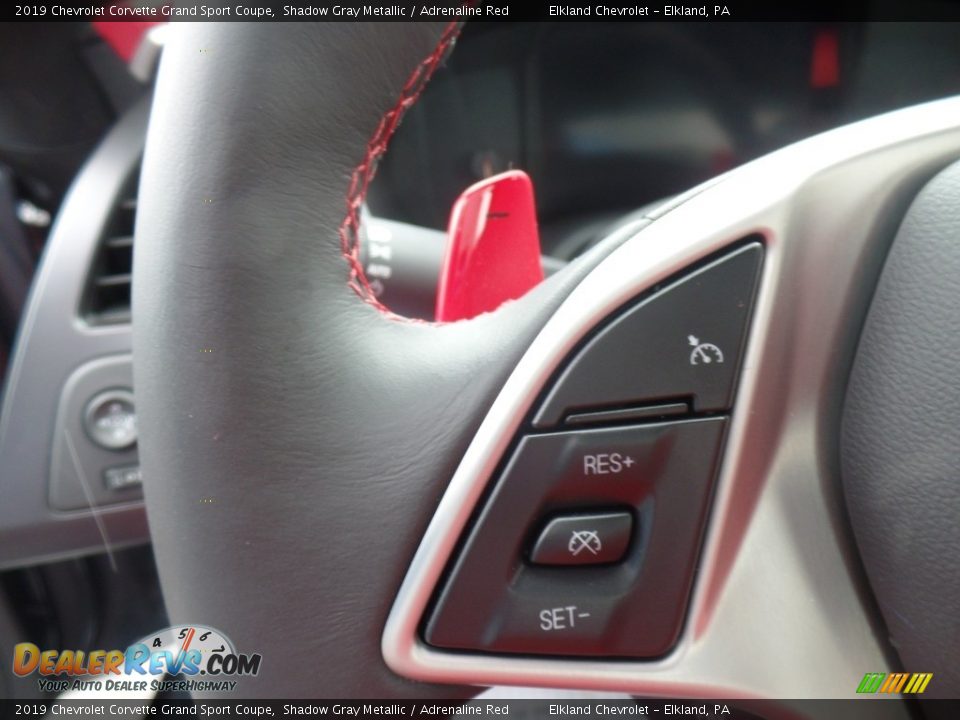 2019 Chevrolet Corvette Grand Sport Coupe Shadow Gray Metallic / Adrenaline Red Photo #22