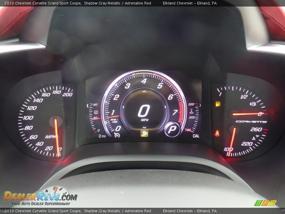 2019 Chevrolet Corvette Grand Sport Coupe Shadow Gray Metallic / Adrenaline Red Photo #24