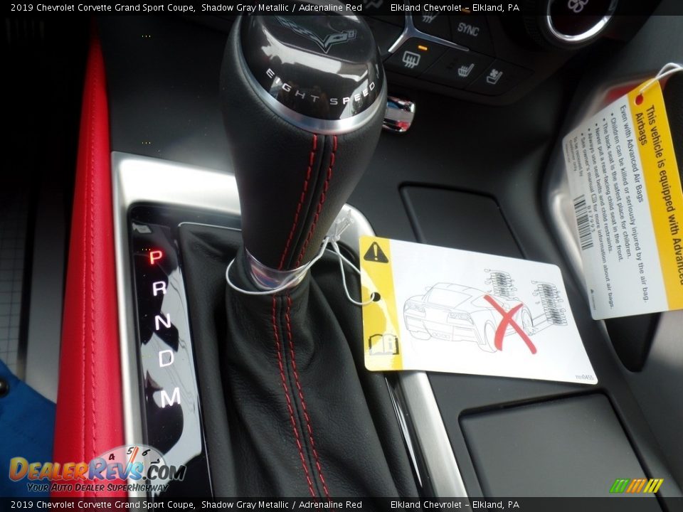 2019 Chevrolet Corvette Grand Sport Coupe Shadow Gray Metallic / Adrenaline Red Photo #32