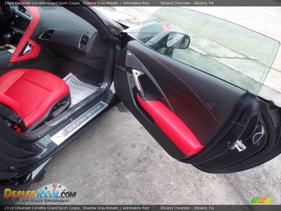 2019 Chevrolet Corvette Grand Sport Coupe Shadow Gray Metallic / Adrenaline Red Photo #34