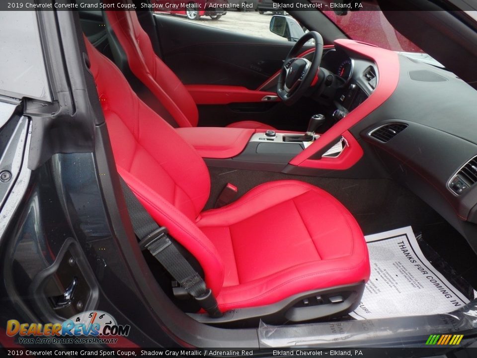 2019 Chevrolet Corvette Grand Sport Coupe Shadow Gray Metallic / Adrenaline Red Photo #35
