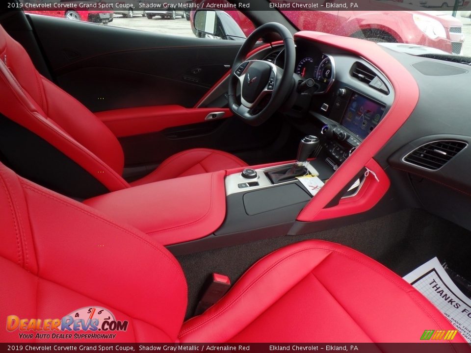 2019 Chevrolet Corvette Grand Sport Coupe Shadow Gray Metallic / Adrenaline Red Photo #36