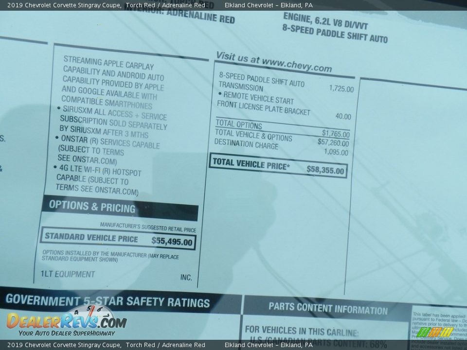 2019 Chevrolet Corvette Stingray Coupe Torch Red / Adrenaline Red Photo #35