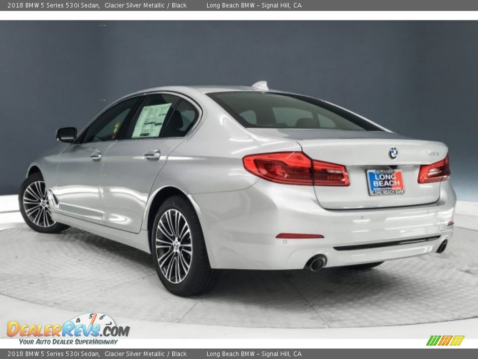 2018 BMW 5 Series 530i Sedan Glacier Silver Metallic / Black Photo #3