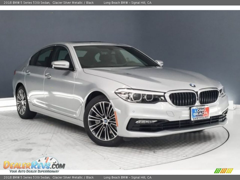 2018 BMW 5 Series 530i Sedan Glacier Silver Metallic / Black Photo #12