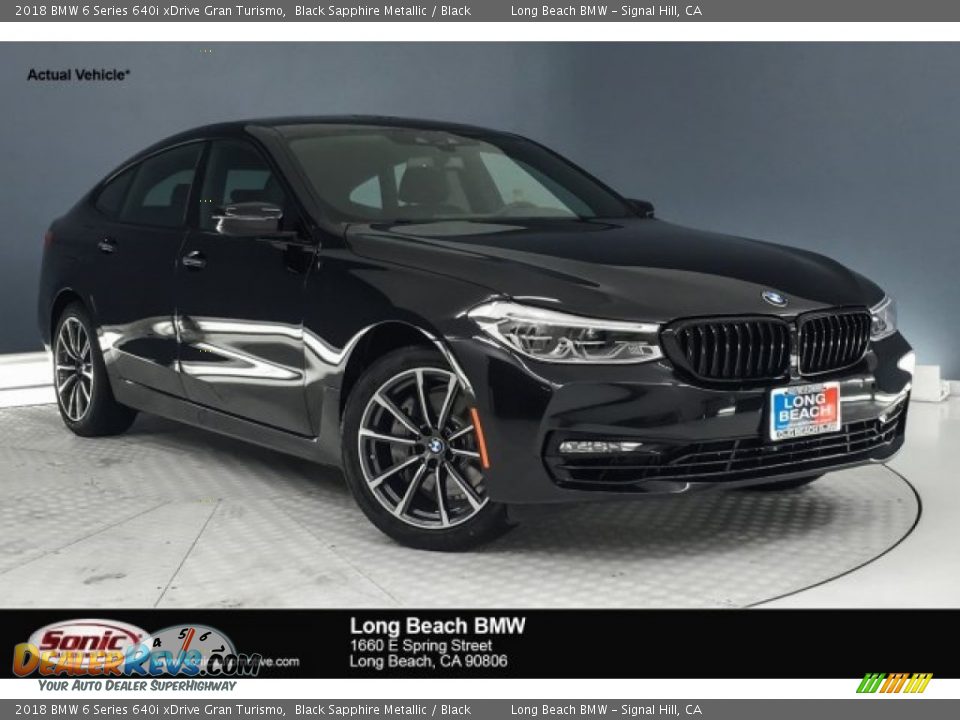 2018 BMW 6 Series 640i xDrive Gran Turismo Black Sapphire Metallic / Black Photo #1
