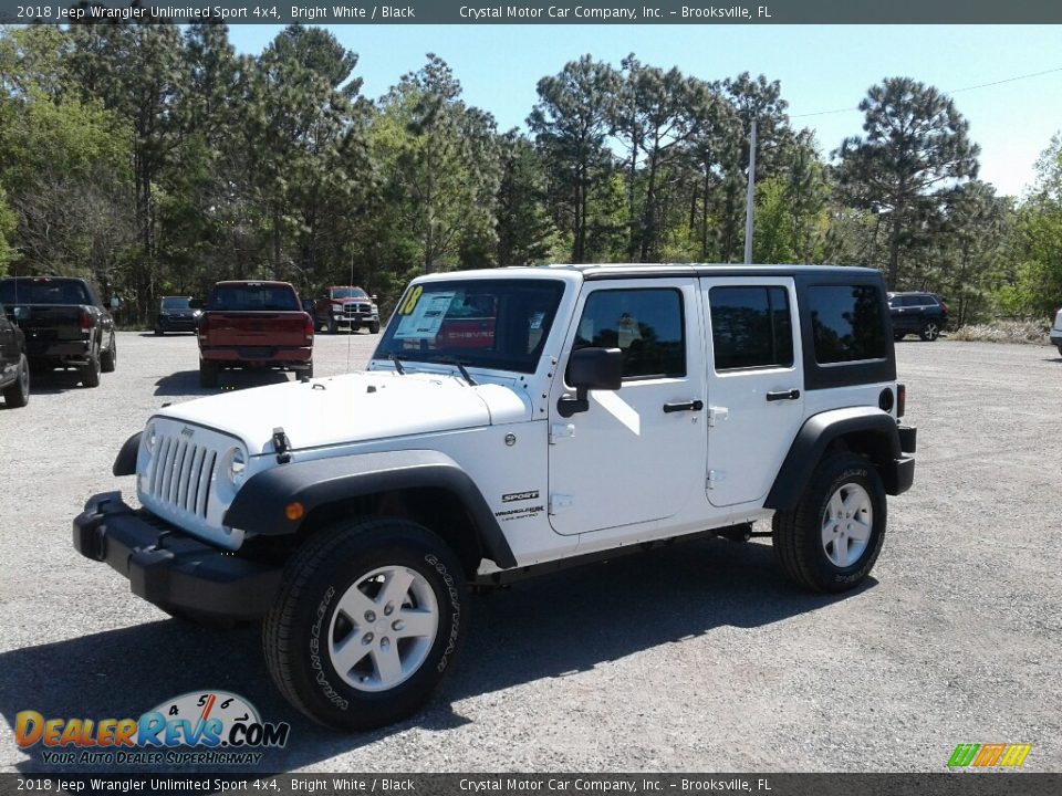 2018 Jeep Wrangler Unlimited Sport 4x4 Bright White / Black Photo #1