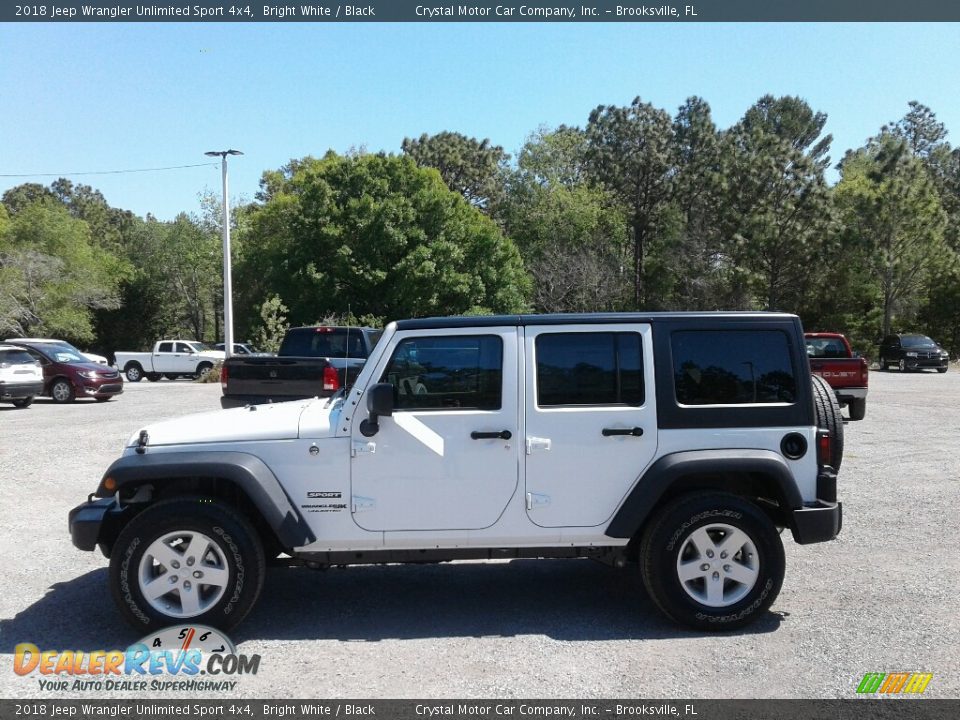 2018 Jeep Wrangler Unlimited Sport 4x4 Bright White / Black Photo #2