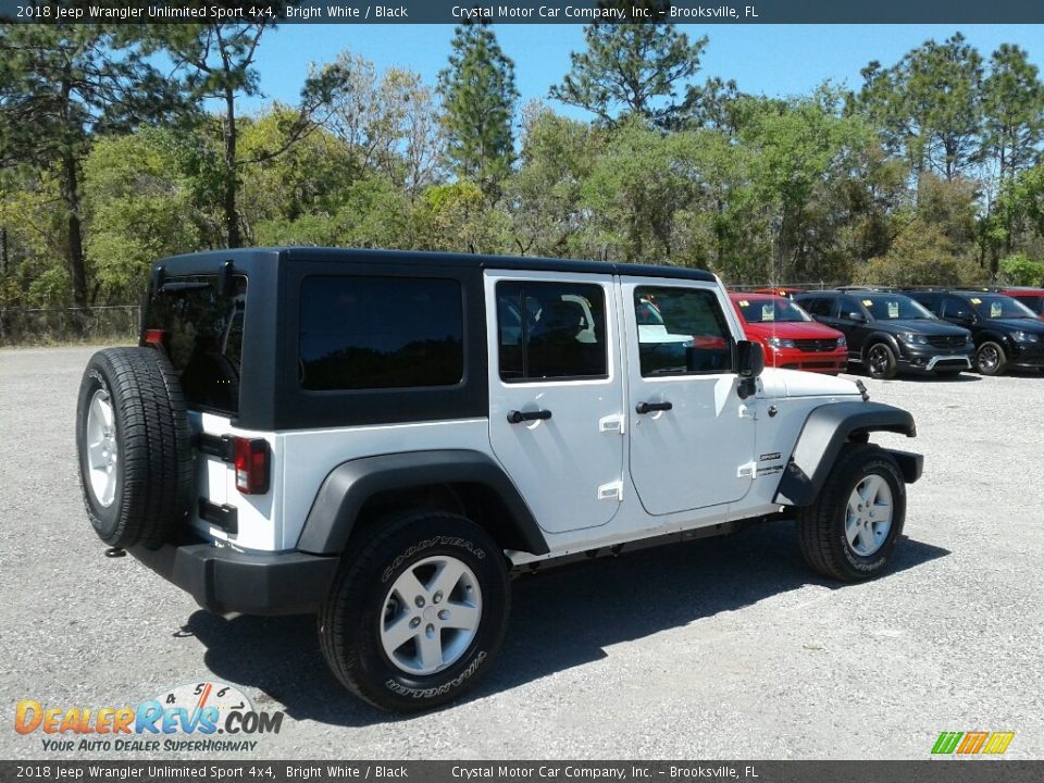 2018 Jeep Wrangler Unlimited Sport 4x4 Bright White / Black Photo #5