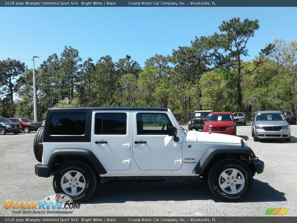 2018 Jeep Wrangler Unlimited Sport 4x4 Bright White / Black Photo #6