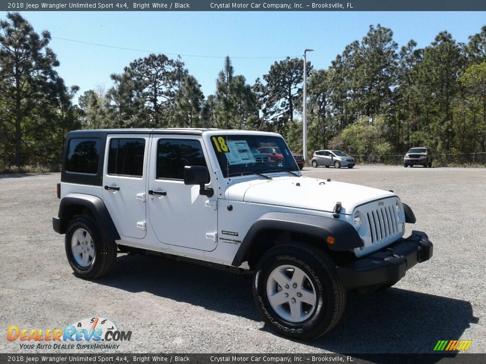 2018 Jeep Wrangler Unlimited Sport 4x4 Bright White / Black Photo #7